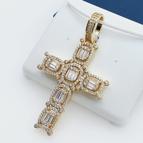 "14K Gold Plated Cubic Zircon Pendant, EVBRS522 - Picture 2 of 9